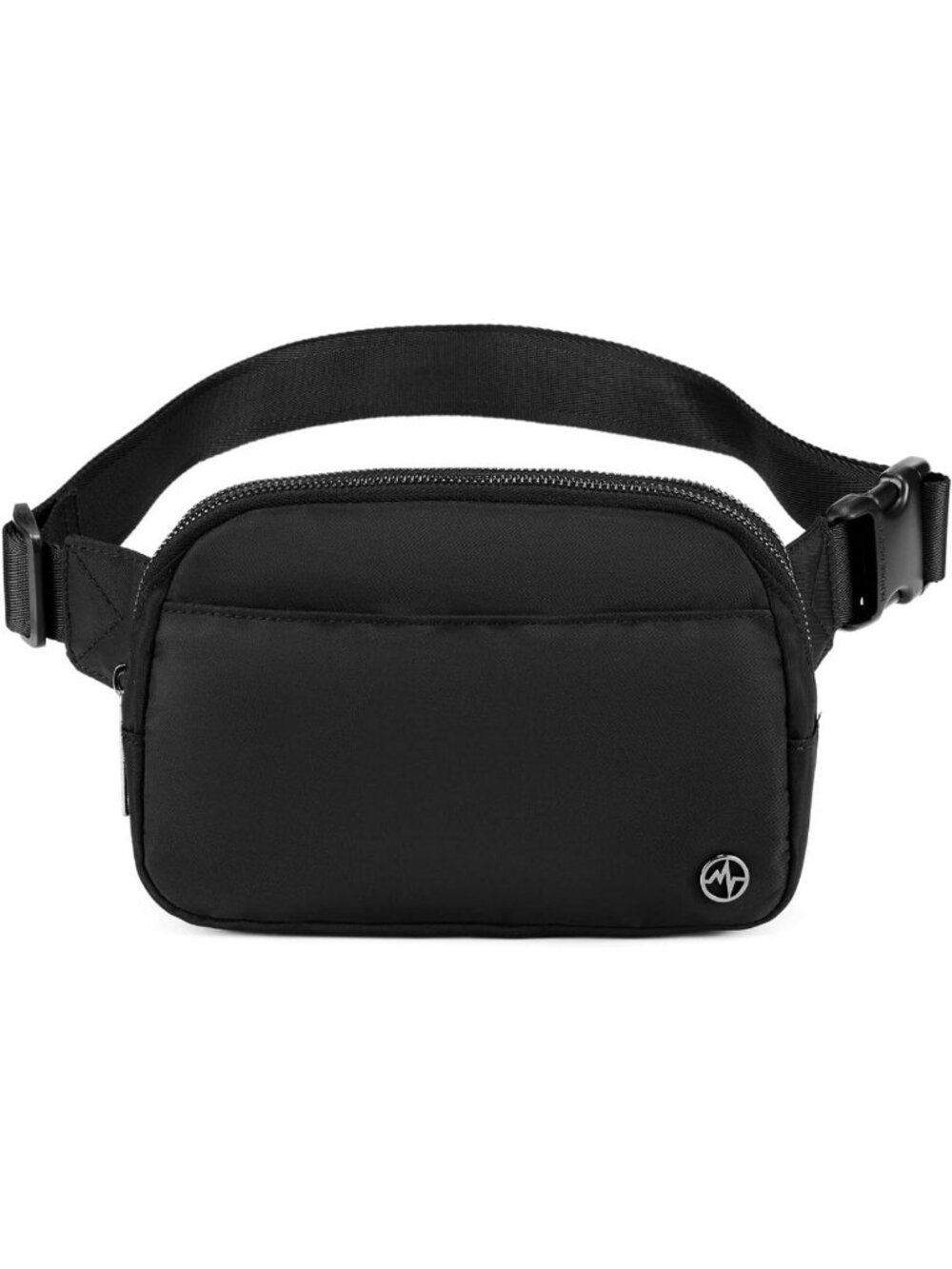 Stylish Black Nylon Fanny Pack Belt Bag for Women - 5 Zipper Pockets, Travel